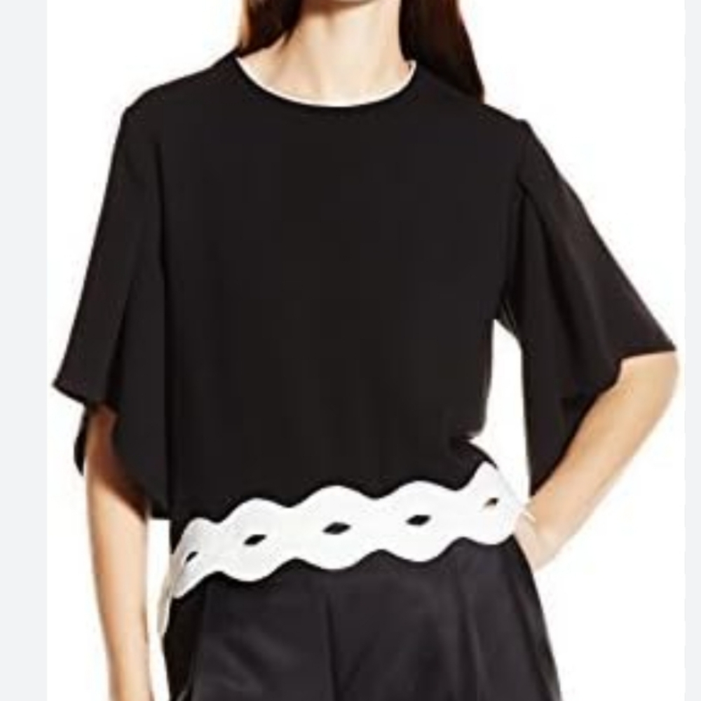 Jonathan Simkhai Scalloped Trim Top
